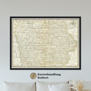 Historical map Iowa around 1882