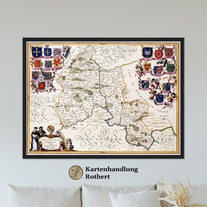 Historical map Oxfordshire around 1646
