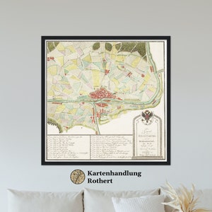 Historical map of Regensburg around 1801