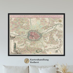 Historical city map Braunschweig around 1750