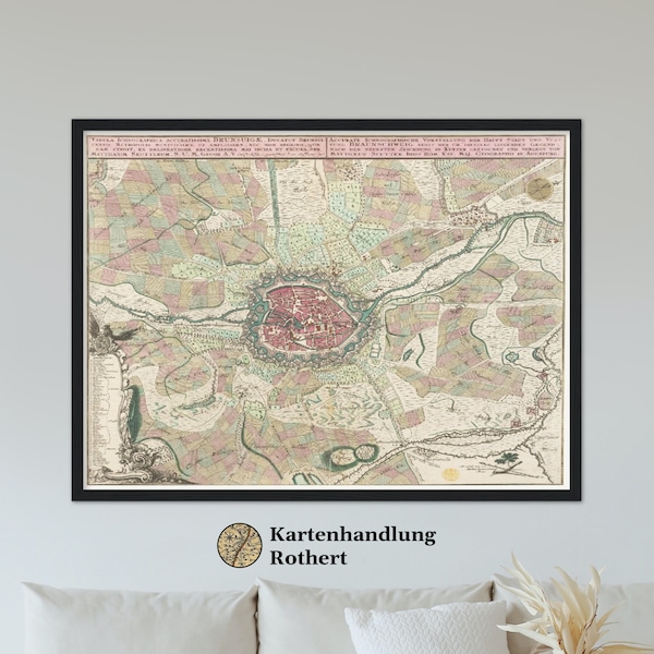 Historischer Stadtplan Braunschweig um 1750