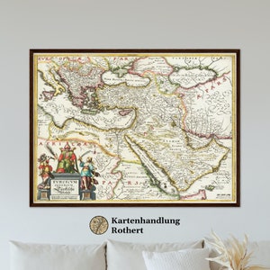Historical map of the Middle East around 1636