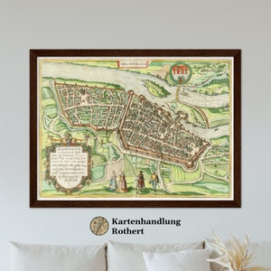 Historical city map Magdeburg around 1580