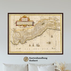 Historical map of Peru around 1638