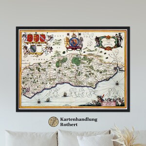 Historical Sussex map around 1646