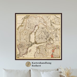 Historical map of Sweden around 1698