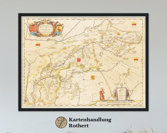 Historical map Grafschaft Bentheim around 1635