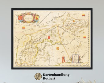 Historische Landkarte Grafschaft Bentheim um 1635