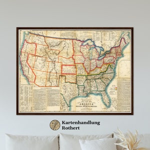Historical map USA around 1863