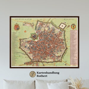 Historischer Stadtplan Mailand um 1700