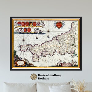 Historical Cornwall map around 1646