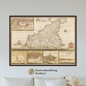 Historical map of Sicily around 1698