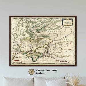 Historical map of Ukraine from 1647 - High quality print