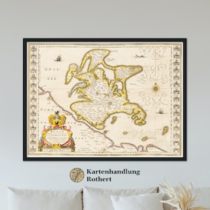 Historical map island of Rügen around 1635