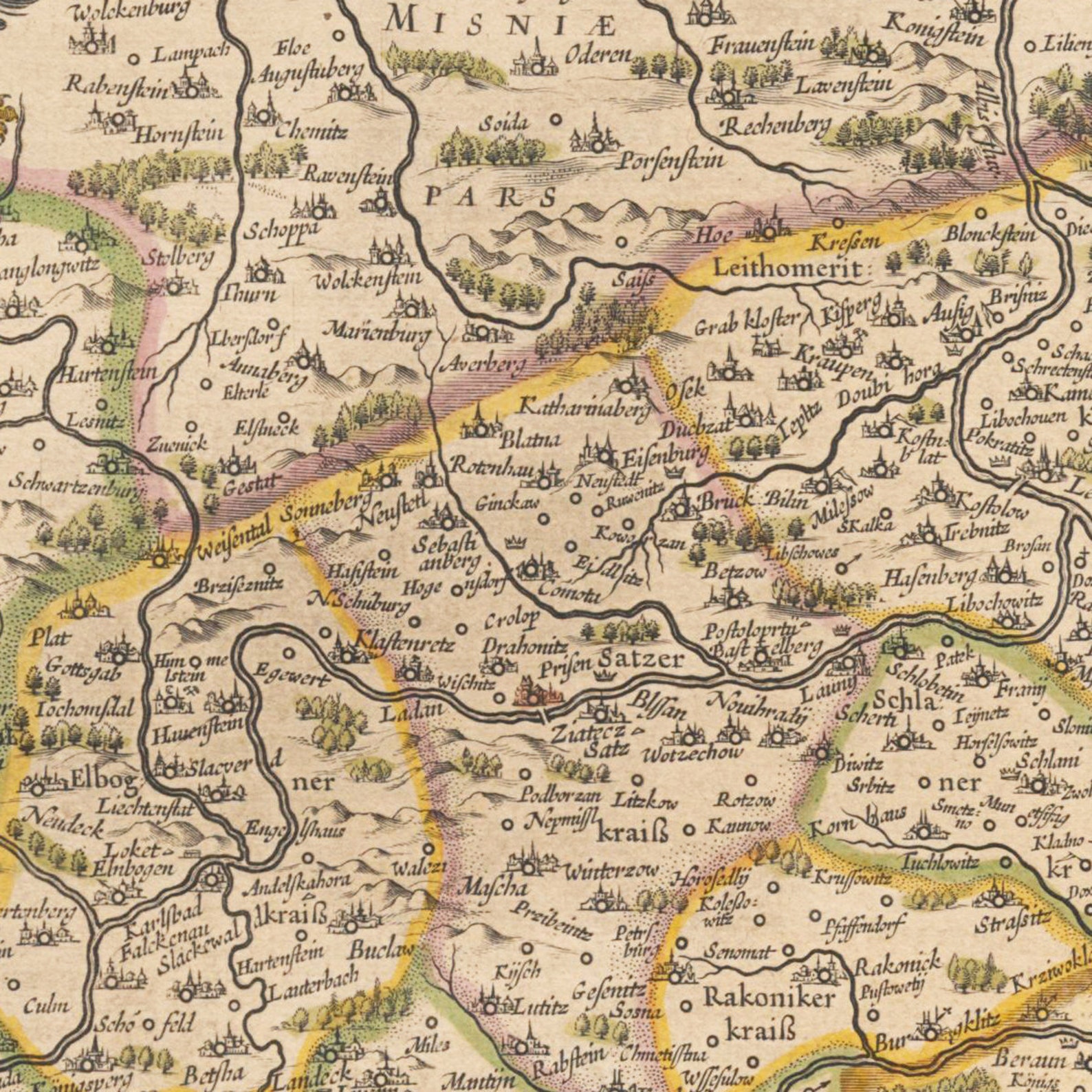 Historische Landkarte von Böhmen um 1635 Nachdruck der Karte | Etsy