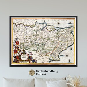 Historical map Kent around 1646