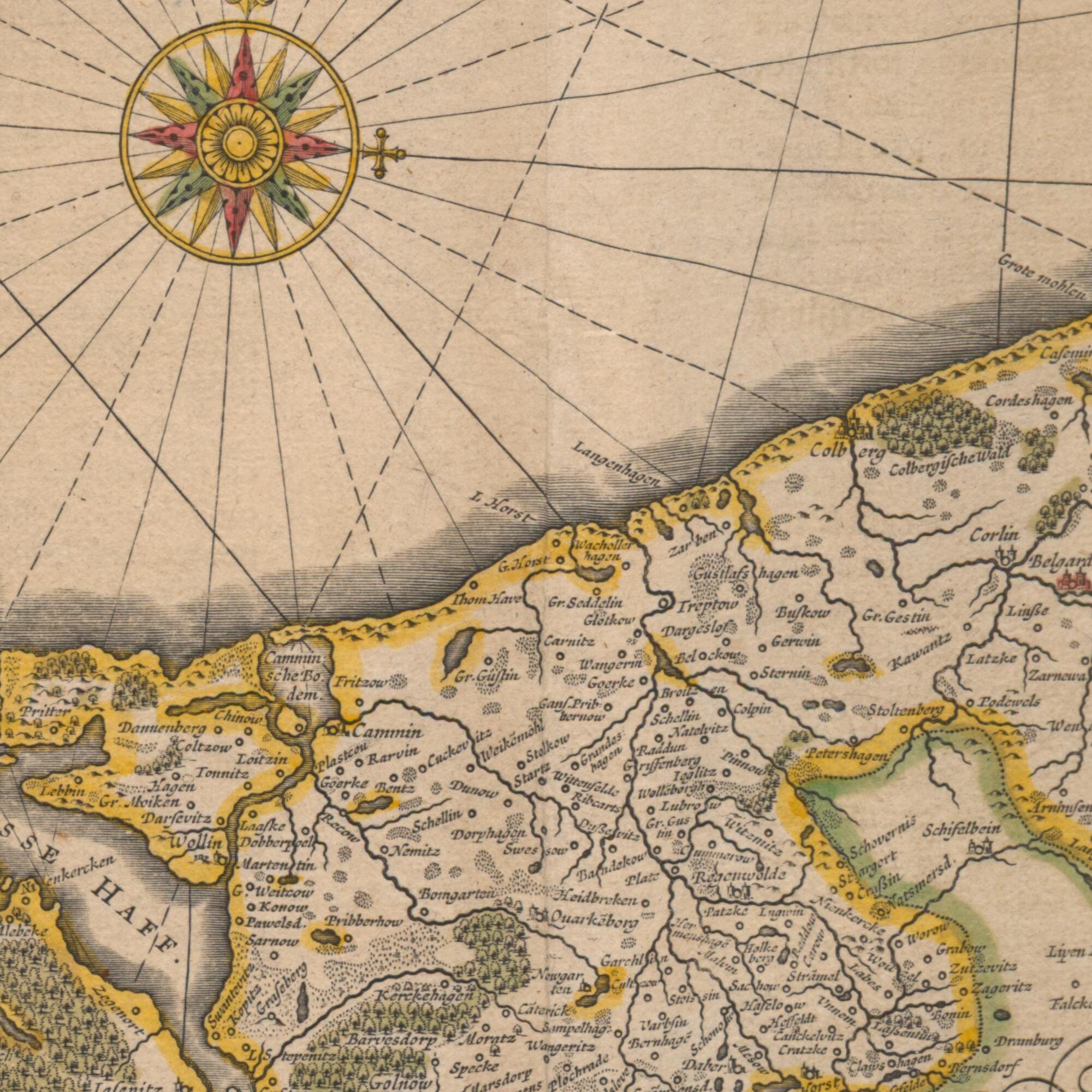Historical map of Pomerania around 1635 reprint of the map  Etsy
