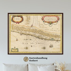 Historische Landkarte Chile um 1638