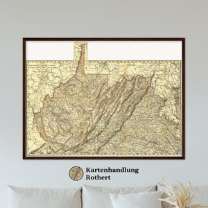 Historical map West Virginia around 1898