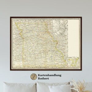Historical Missouri map around 1882