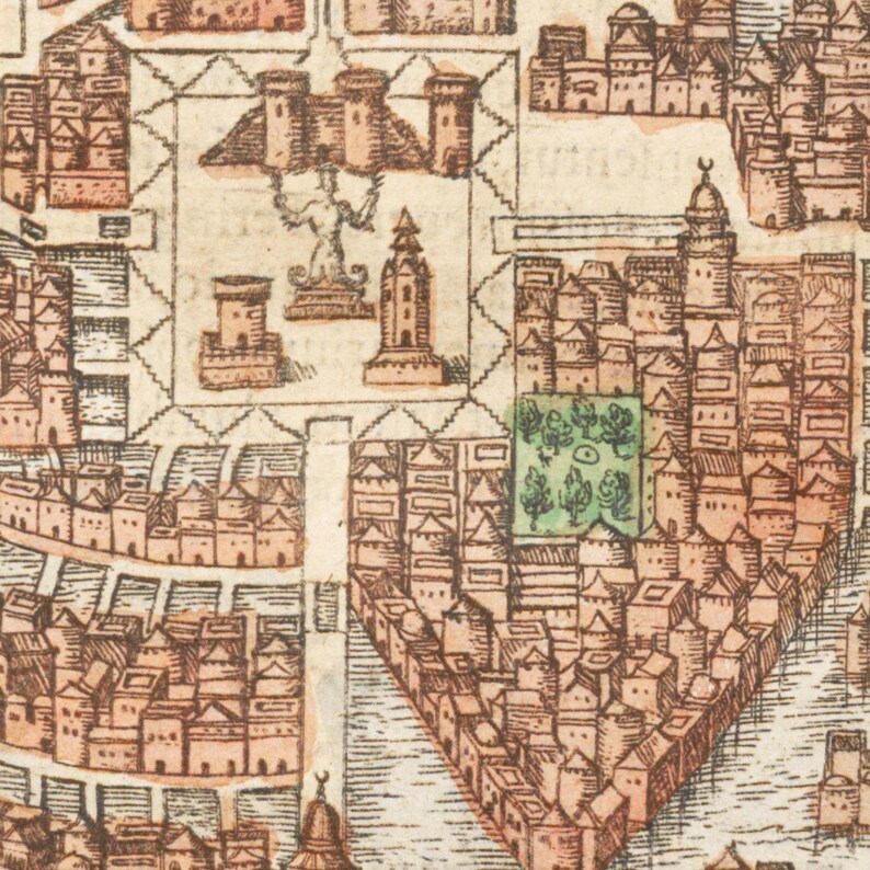 Historical City Map Mexico City Around 1570 - Etsy