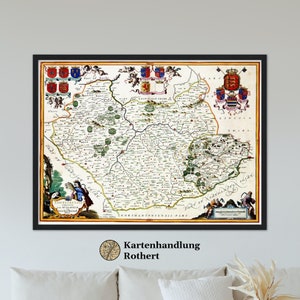 Historical map Leicestershire around 1646