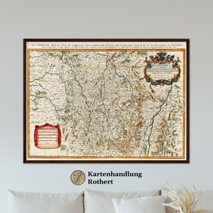 Historical map Lorraine around 1692