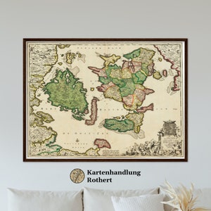 Historical map of Danish islands around 1688