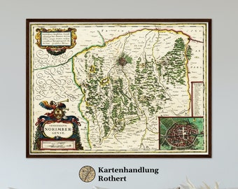 Historical map of Nuremberg around 1647