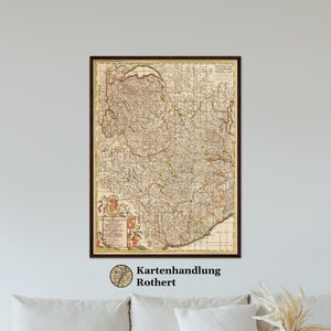 Historical map of Piedmont around 1698