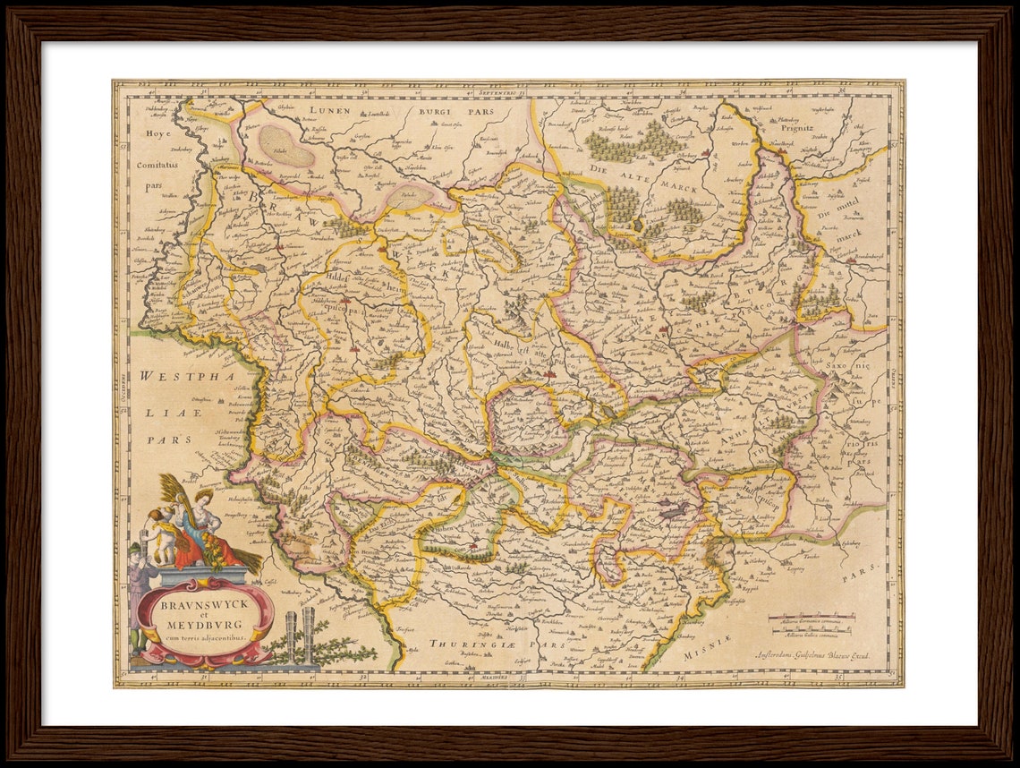 Historische Landkarte von Braunschweig um 1635 Nachdruck der | Etsy