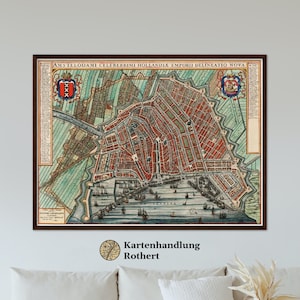 Historical city map Amsterdam around 1649