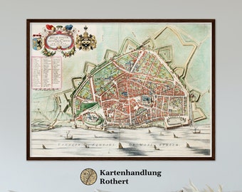 Historical city map nijmegen around 1649