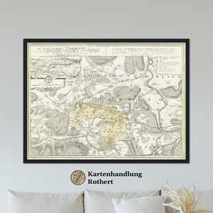 Historical map of Pyrmont around 1753