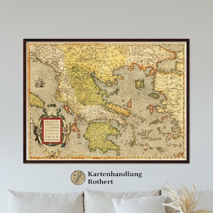 Historical map of Greece around 1609
