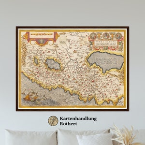Historical map of Holy Land around 1609