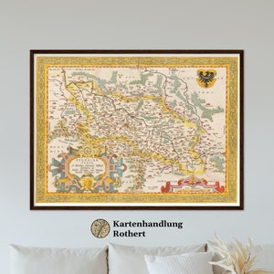 Historical map of Silesia around 1609