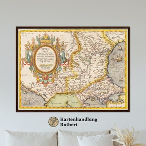 Historical map of Romania around 1609