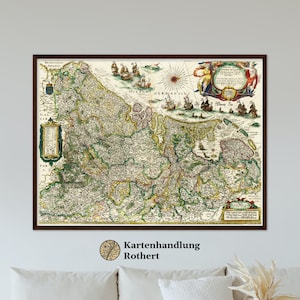 Historical map of the Netherlands around 1647