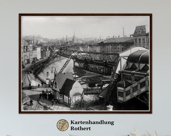Historical view Wuppertal Schwebebahn around 1913