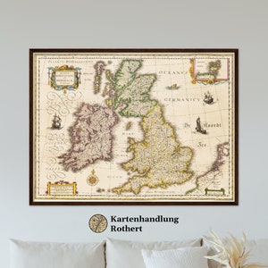 Historical map united kingdom around 1635