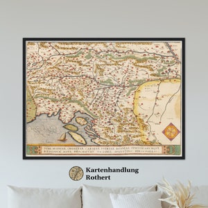 Historical map of Croatia around 1609