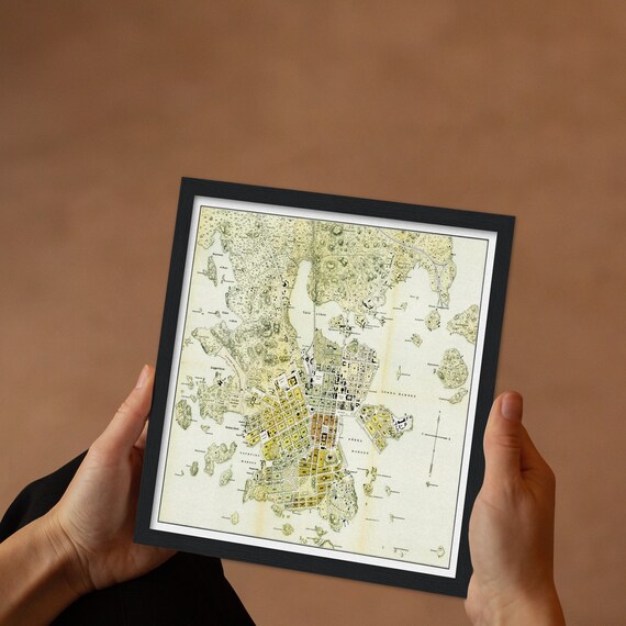 ⭐︎ Historical City Map Helsinki Around 1876 - Etsy