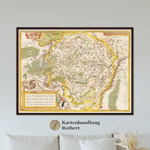 Historical map of Luxembourg around 1609
