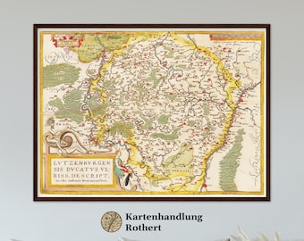 Historical map of Luxembourg around 1609