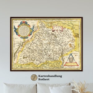 Historical map of Moravia around 1609