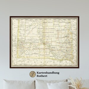 Historical map South Dakota around 1882