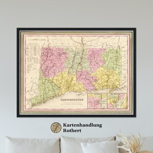 Historical map Connecticut around 1849
