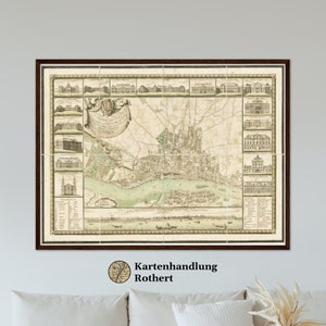 Historical city map Warsaw around 1772