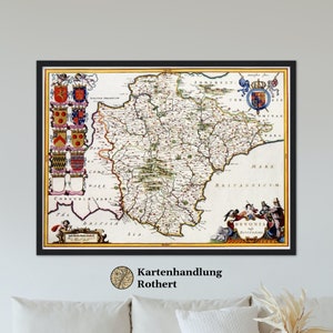 Historical map Devon around 1646